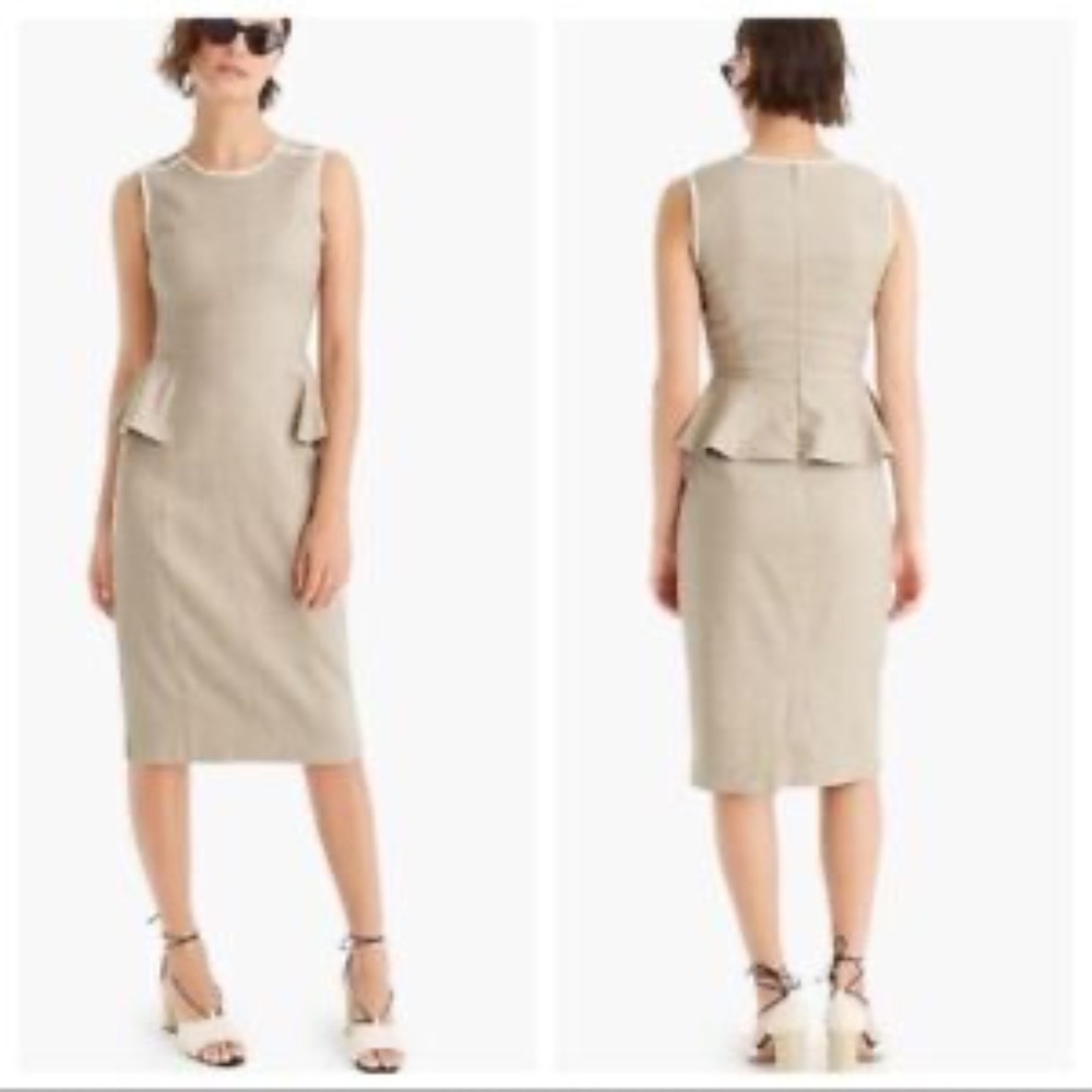 J.Crew 365 Peplum Dress in Flax Linen 2. Measurements: Shoulder 13” Pit to p